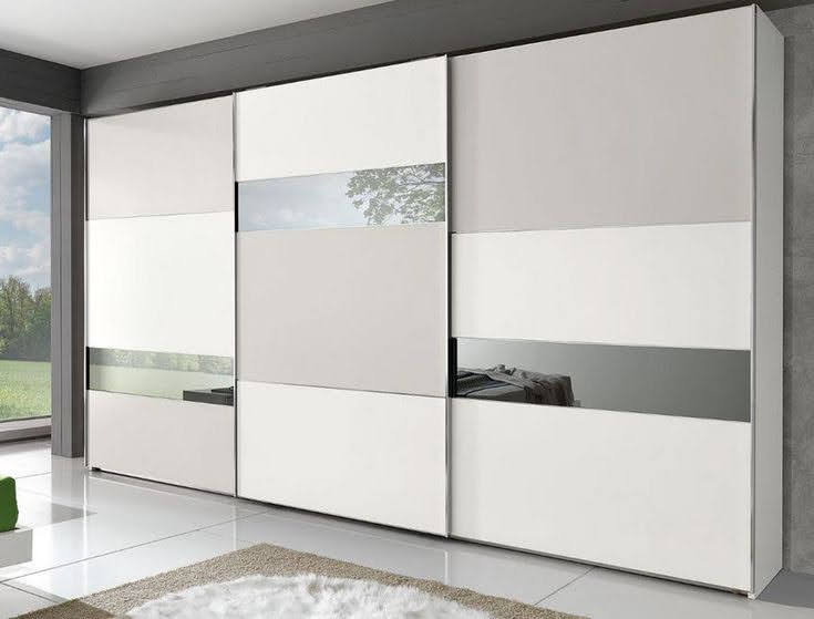 Modern Foyer Shoe Storage Credenza with Louvered Shutters & Seating Bench - Execution #